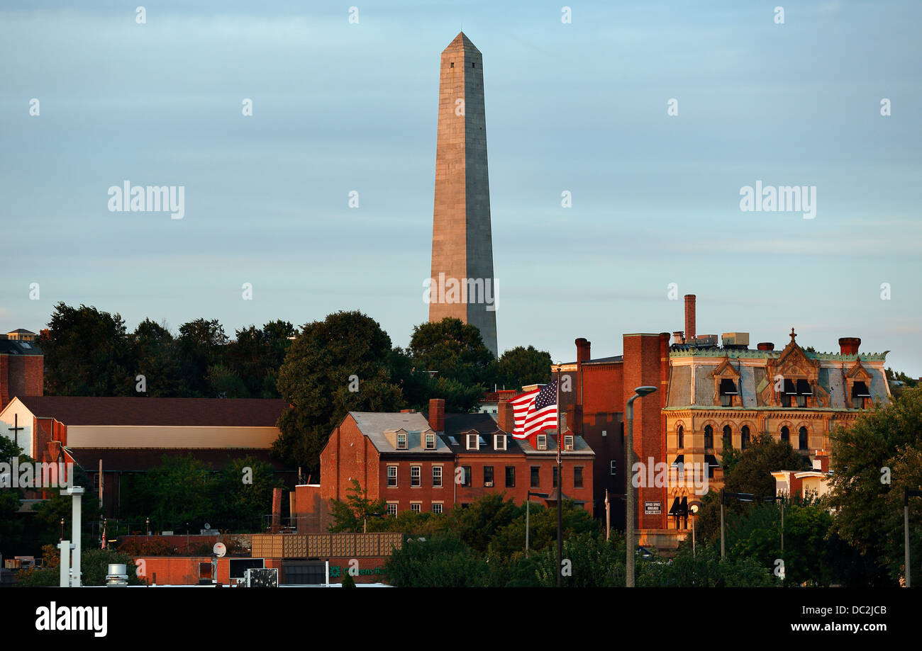Bunker Hill Monument on the Freedom Trail, Boston, Massachusetts Stock Photo
