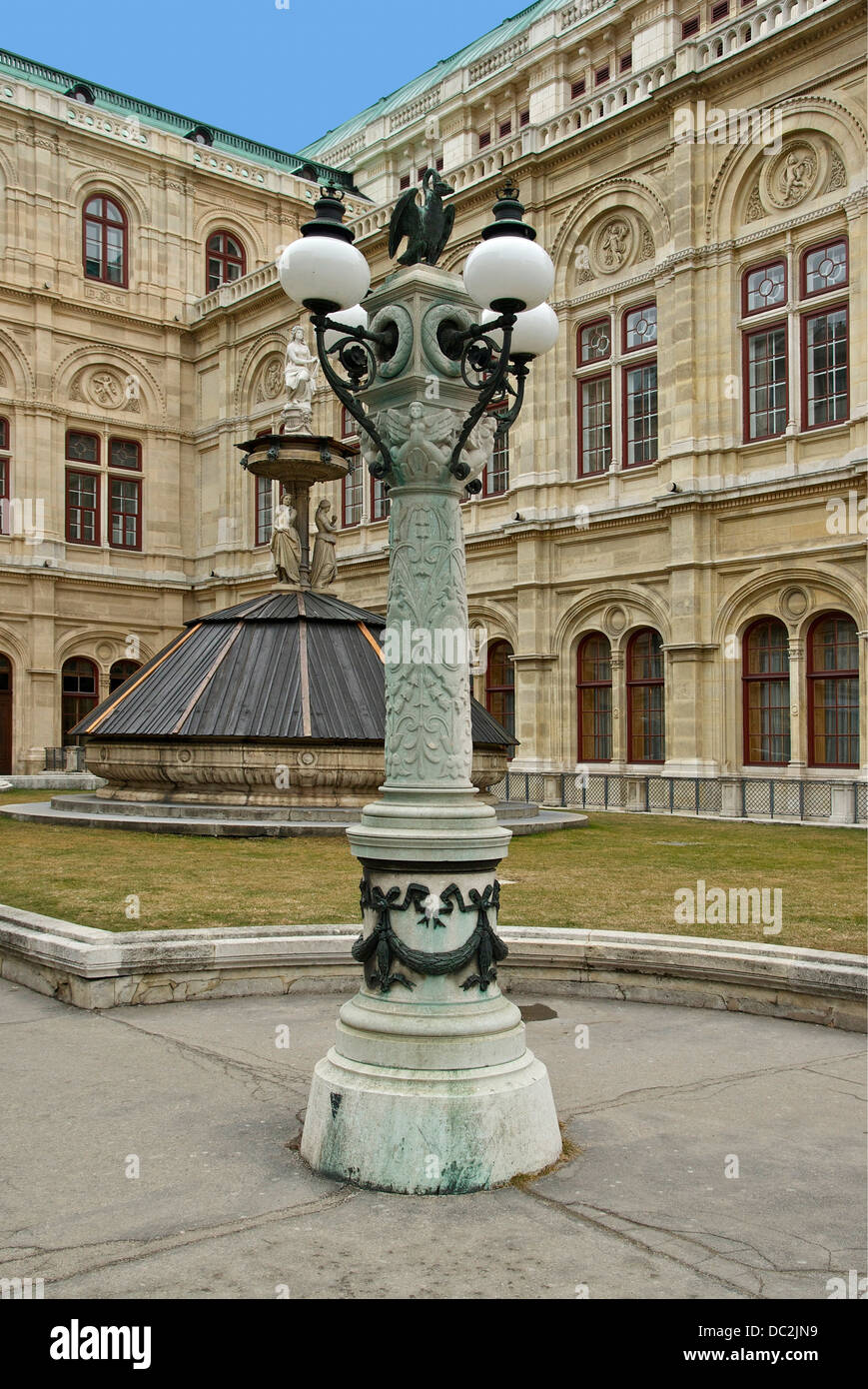 A street light, near the Staatsoper (State Opera), Vienna, Austria. Stock Photo