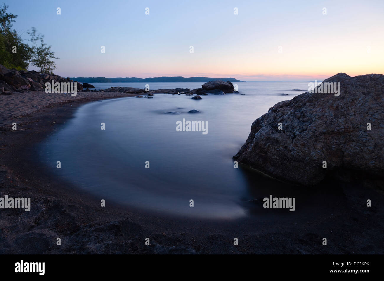 Sunset over Georgian Bay, Parry Sound, Ontario, Canada. Stock Photo