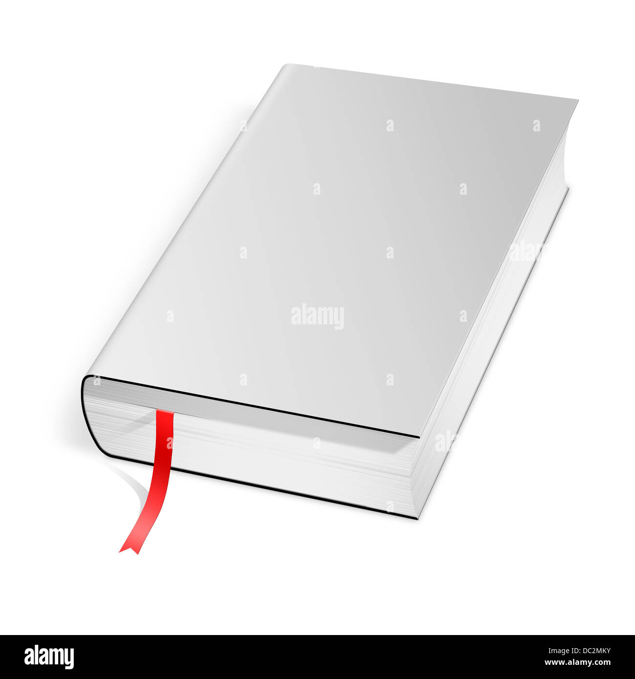 Book with blank hard cover over white Stock Photo