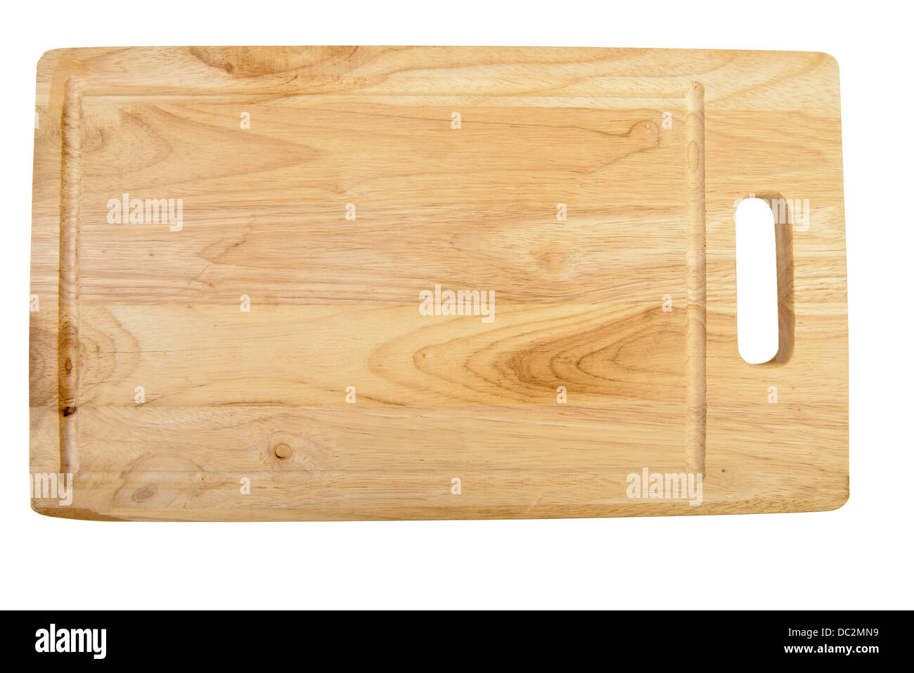 Wooden chopping board isolated on a white Stock Photo