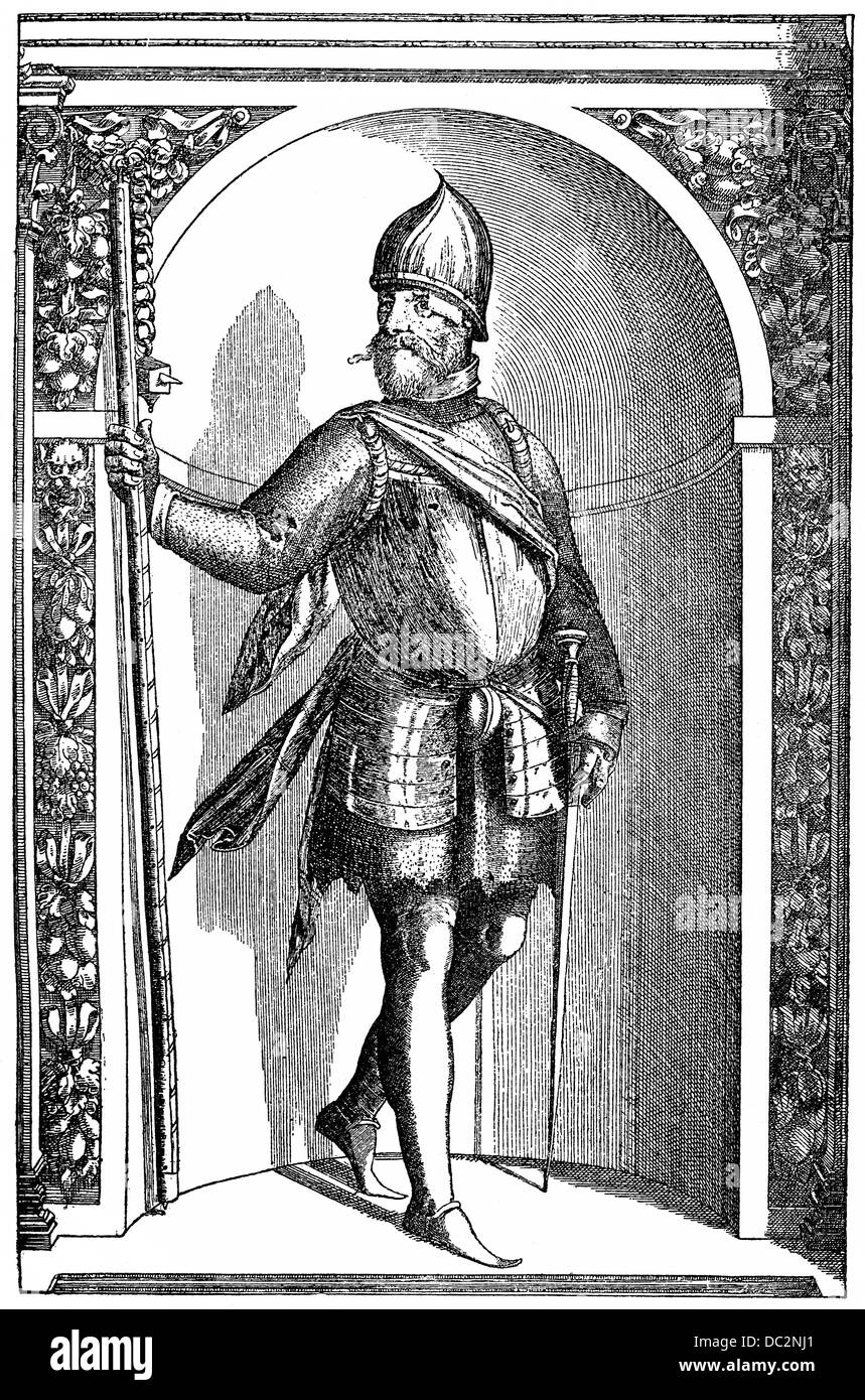 portrait of Jan ika or Zizka von Trocnov, ca. 1360 - 1424, a military leader of the Hussites , Stock Photo