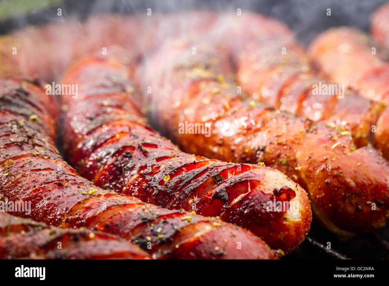 Sausage on the grill Stock Photo Alamy