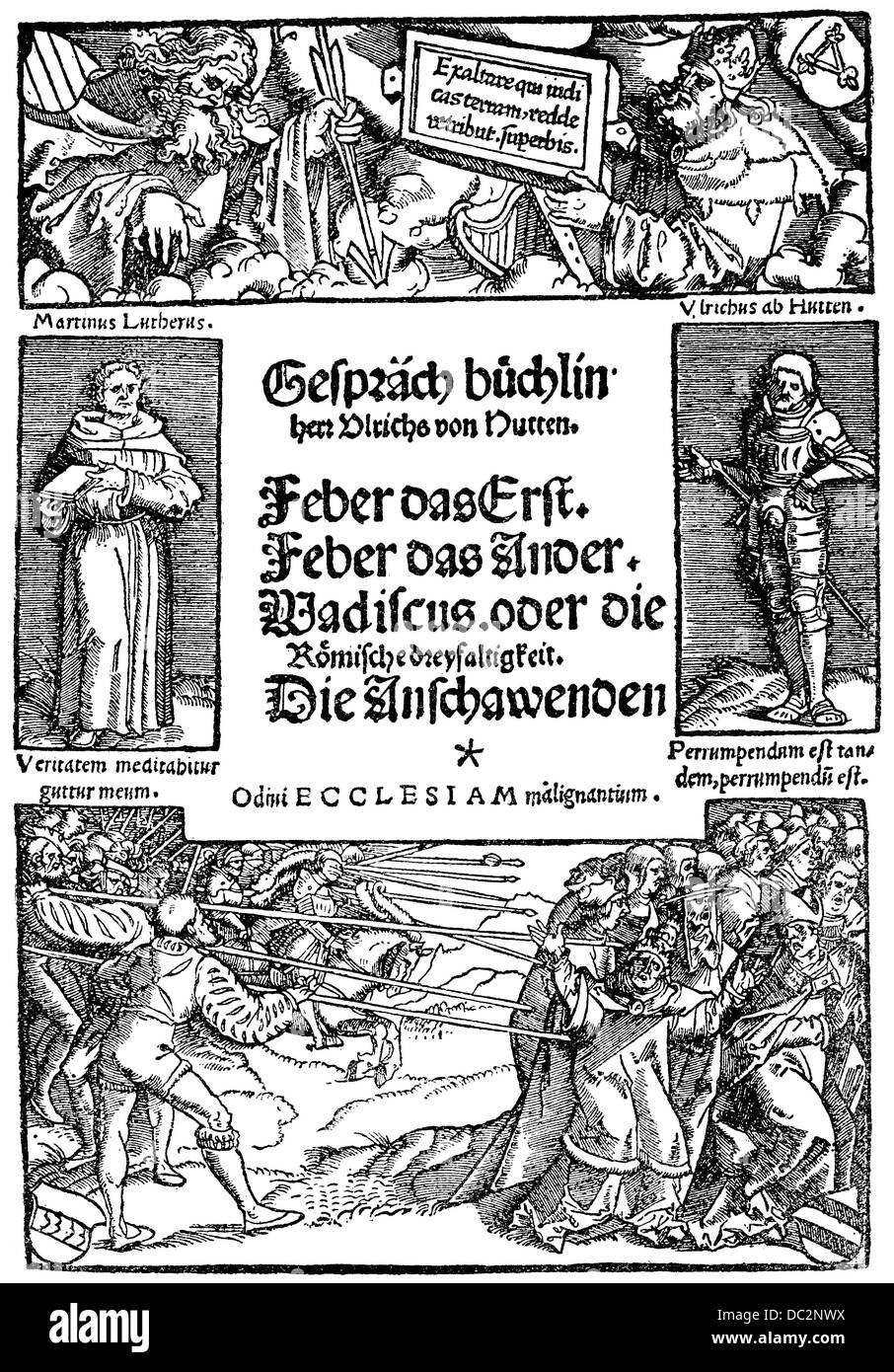 Title of the interview booklet, 1521, by Ulrich von Hutten, 1488-1523 Stock Photo