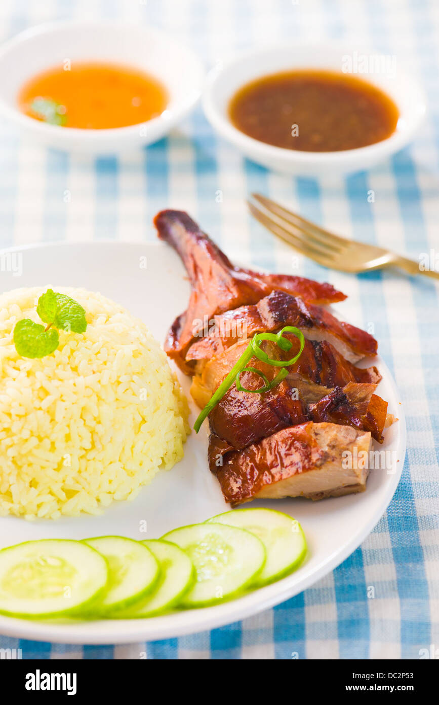 roast duck rice, popular asian food in singapore Stock Photo Alamy