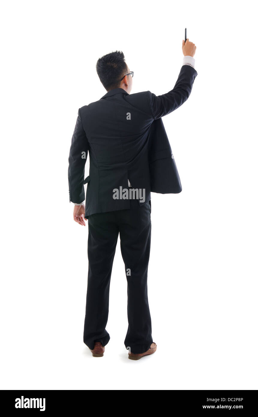 male writing something on glass board with marker Stock Photo - Alamy