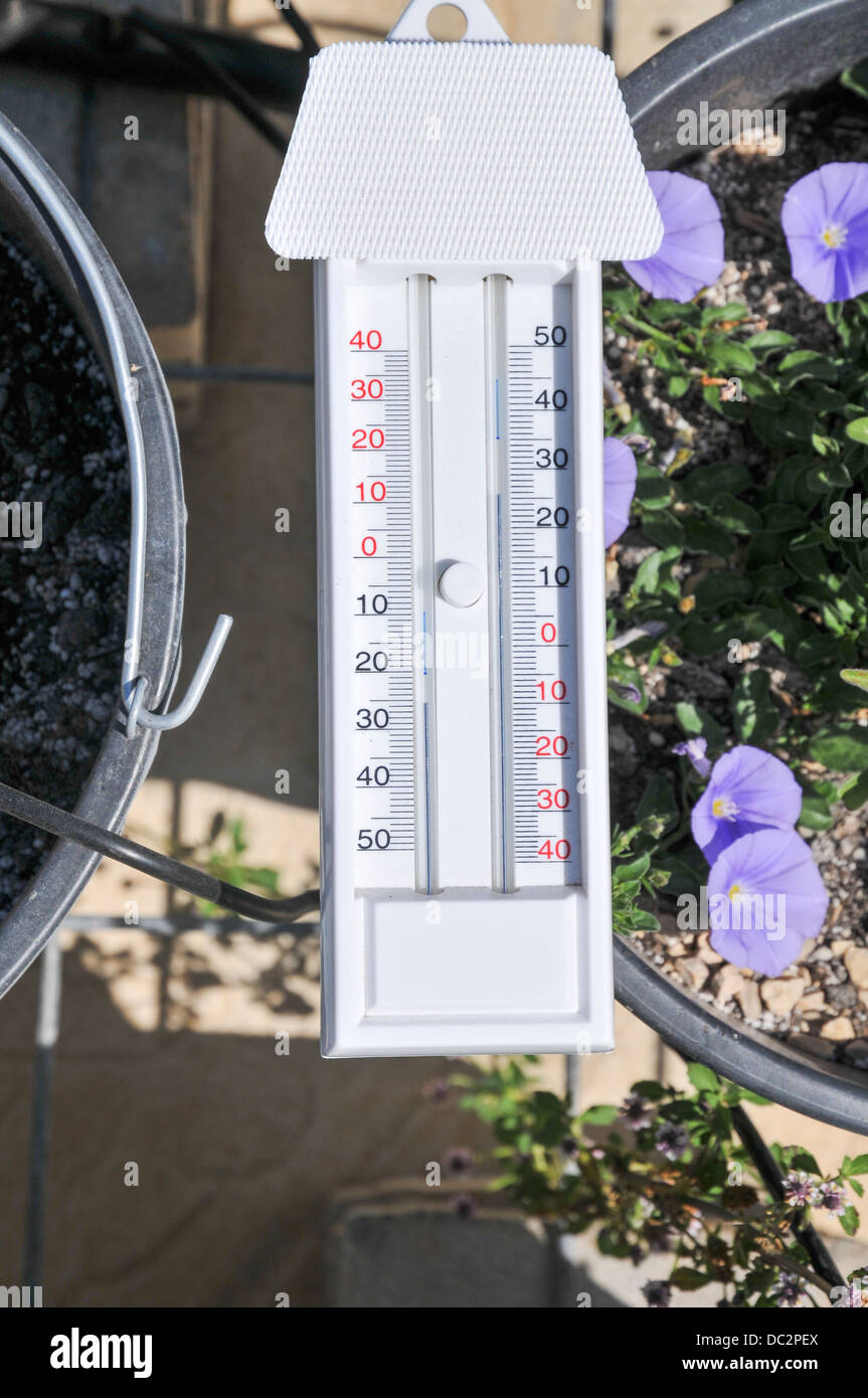 Maximum and minimum thermometer and current temperature — Raig