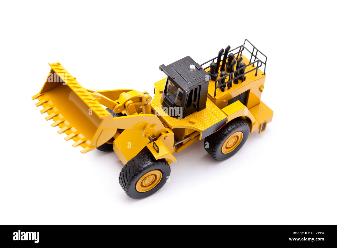 Toy model of truck on white background Stock Photo