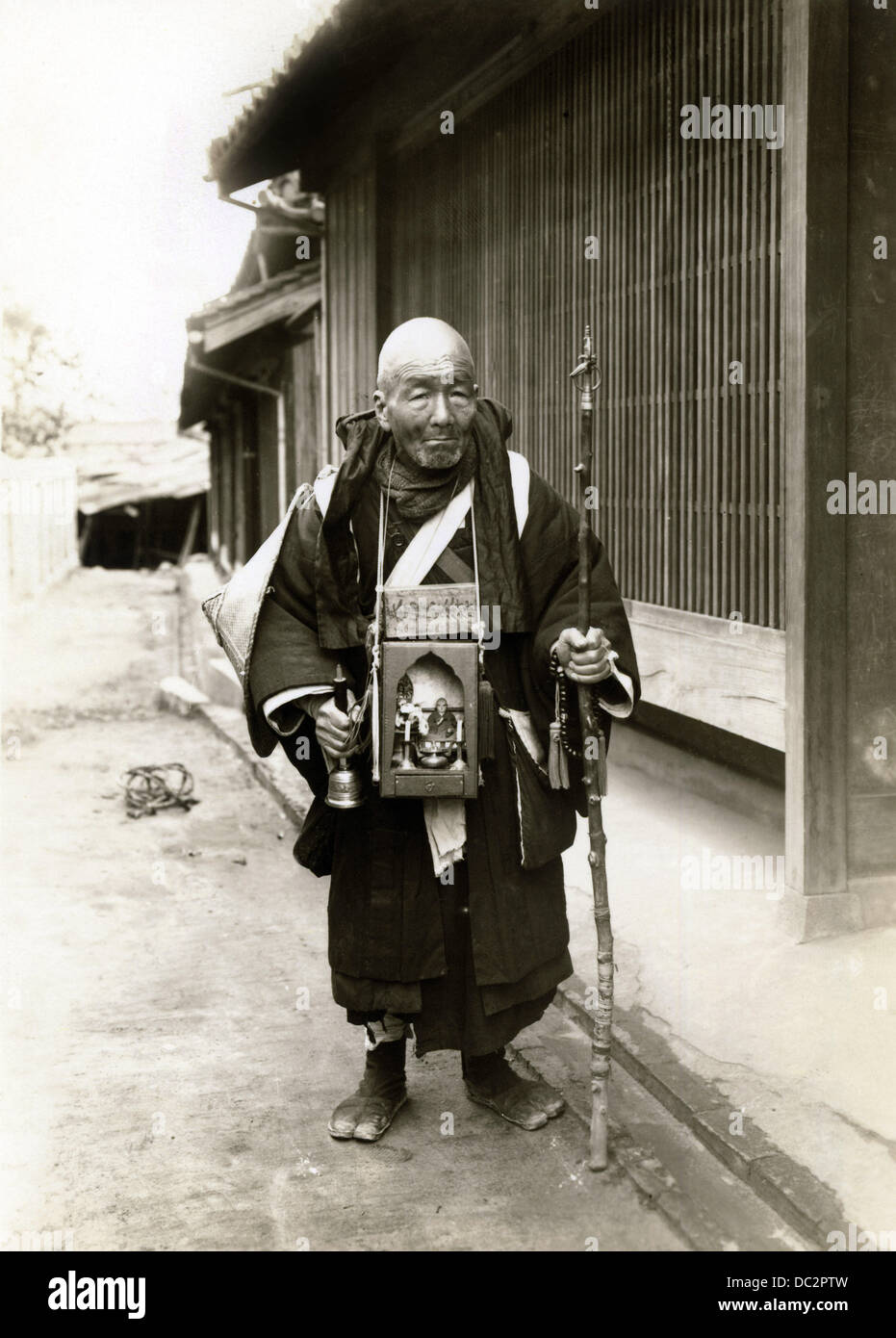 Buddhist medicant. Pictured in the early 1920th. Stock Photo