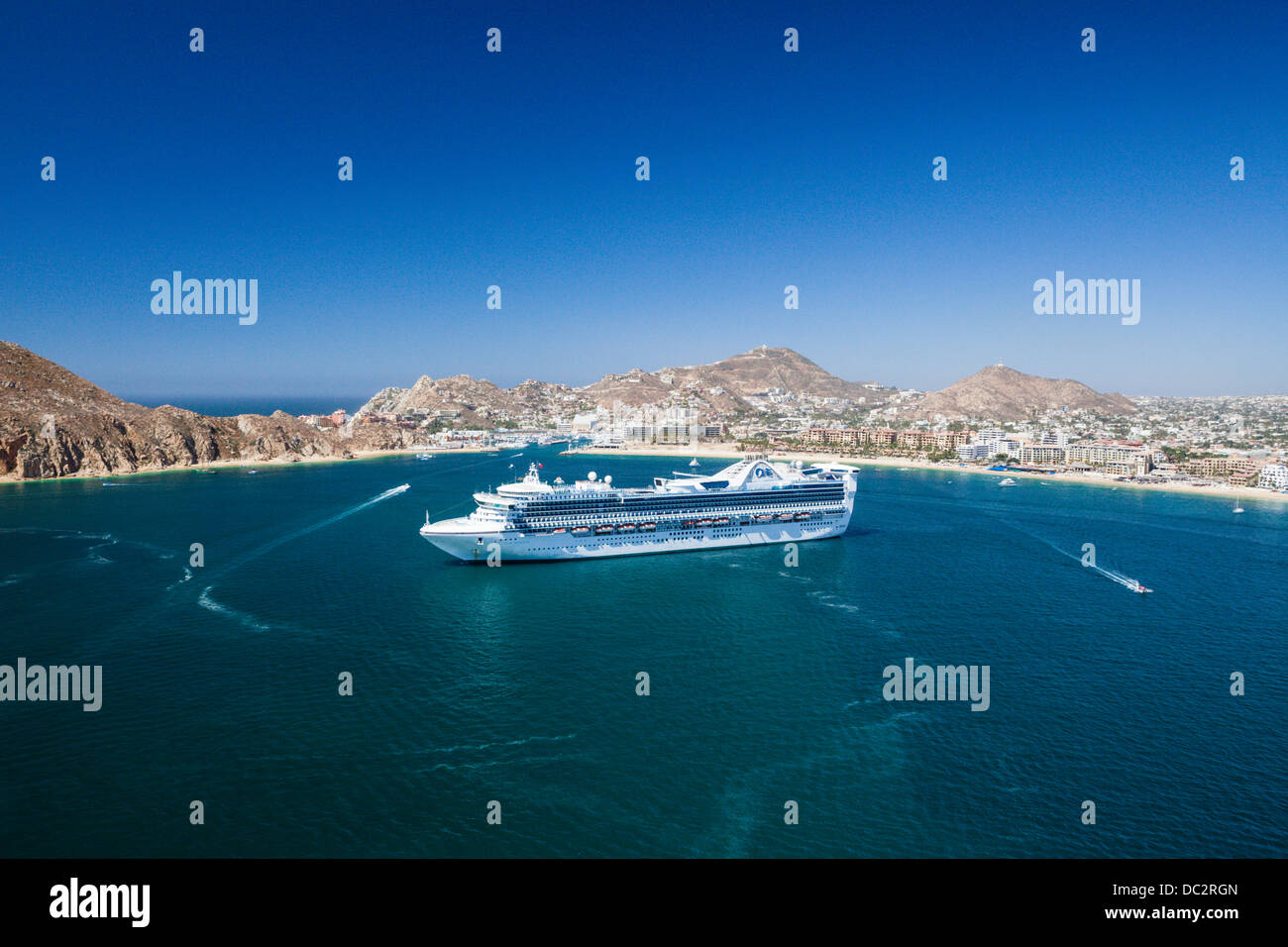 Cruise Ship at Cabo San Lucas, Cabo San Lucas, Baja California Sur, Mexico Stock Photo