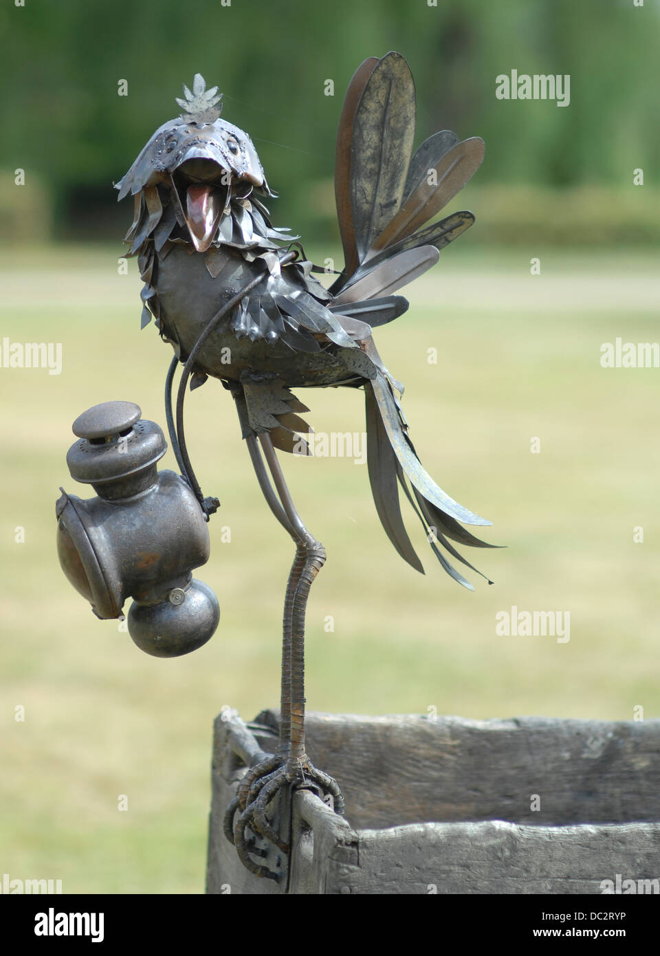 Copper rook with miner's lamp Stock Photo