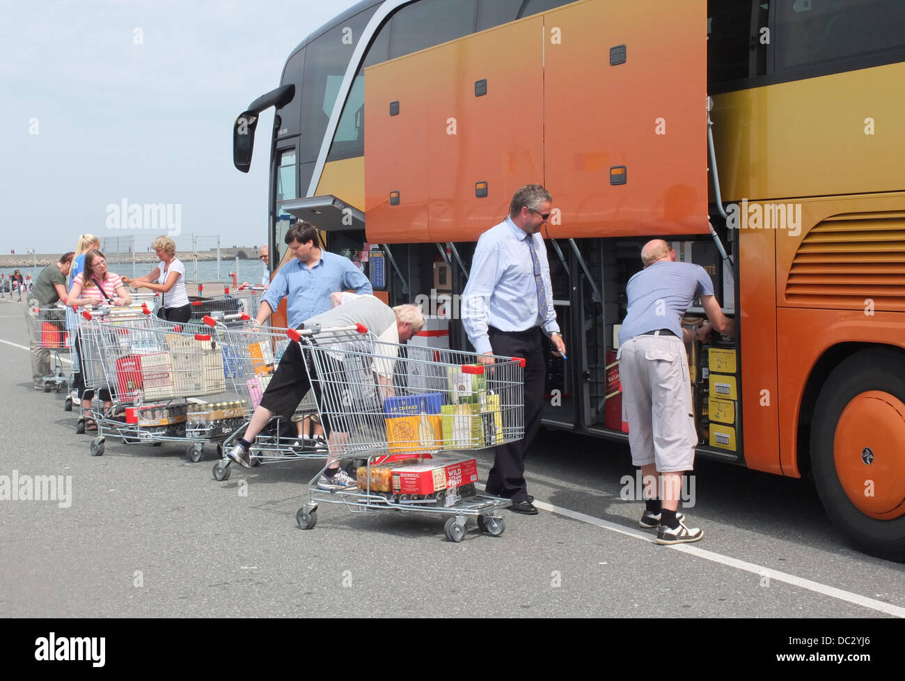 Customers Of Scandlines Border Shop Are Seen At Ferry Dock In Stock Photo Alamy