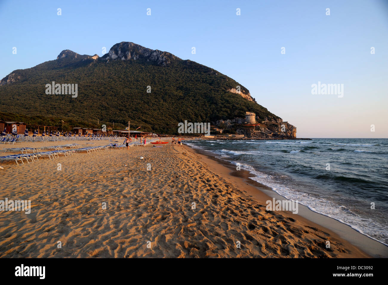 Italy, Lazio, Circeo National Park, Mount Circeo and Sabaudia beach Stock Photo