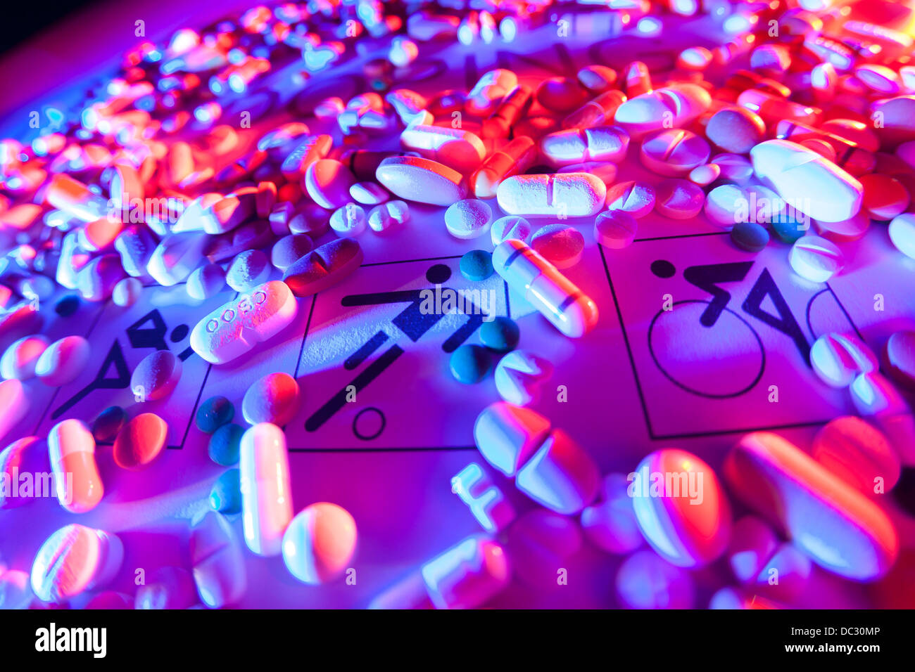 Germany/Brandenburg/ILLUSTRATION, pills illustrate the theme doping, 05 Aug 2013 Stock Photo
