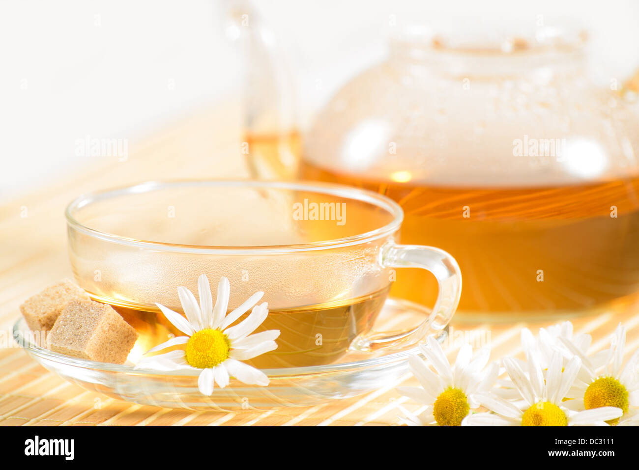 teacup with herbal chamomile tea Stock Photo Alamy