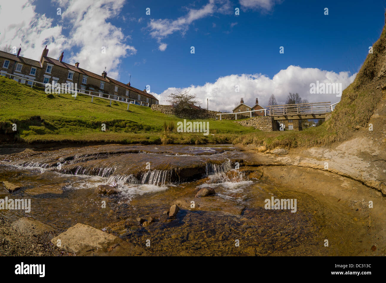 Hutton Beck running through Hutton Le Hole village, North Yorkshire, UK ...