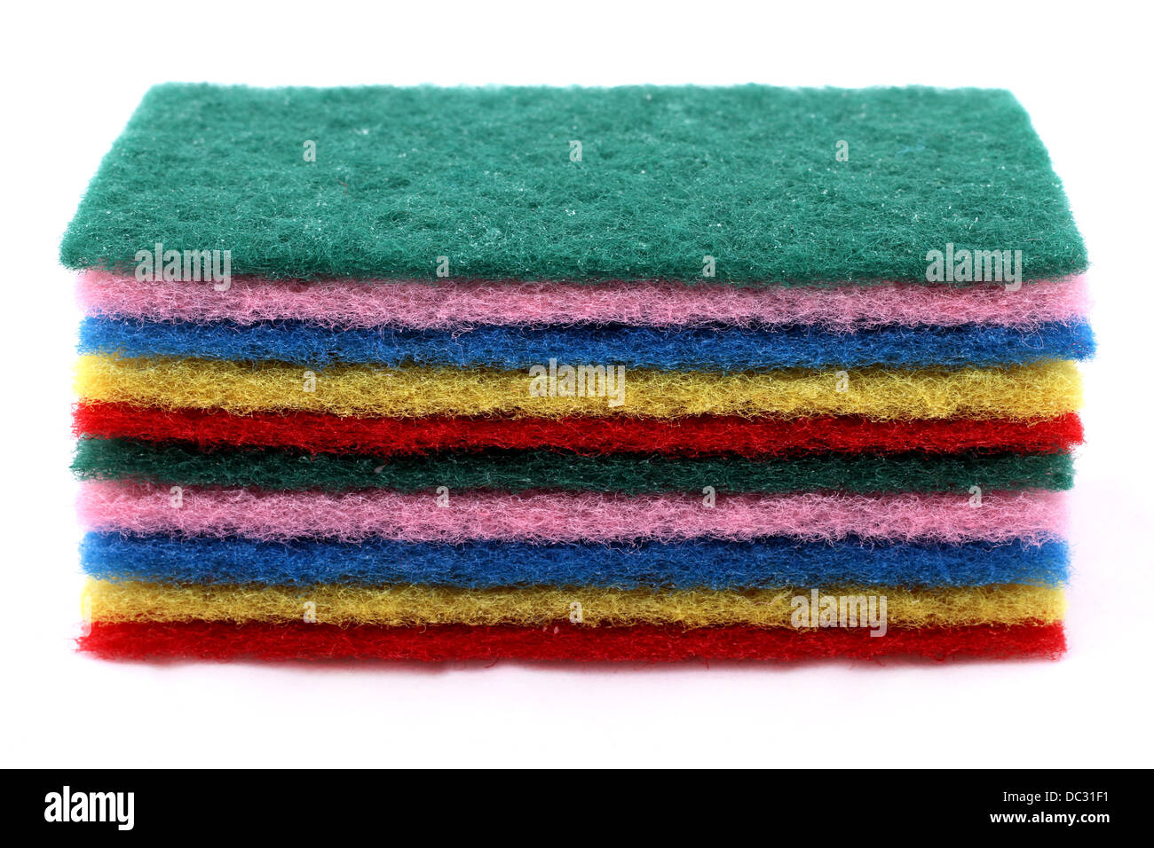 A pile of sponges in different colors Stock Photo