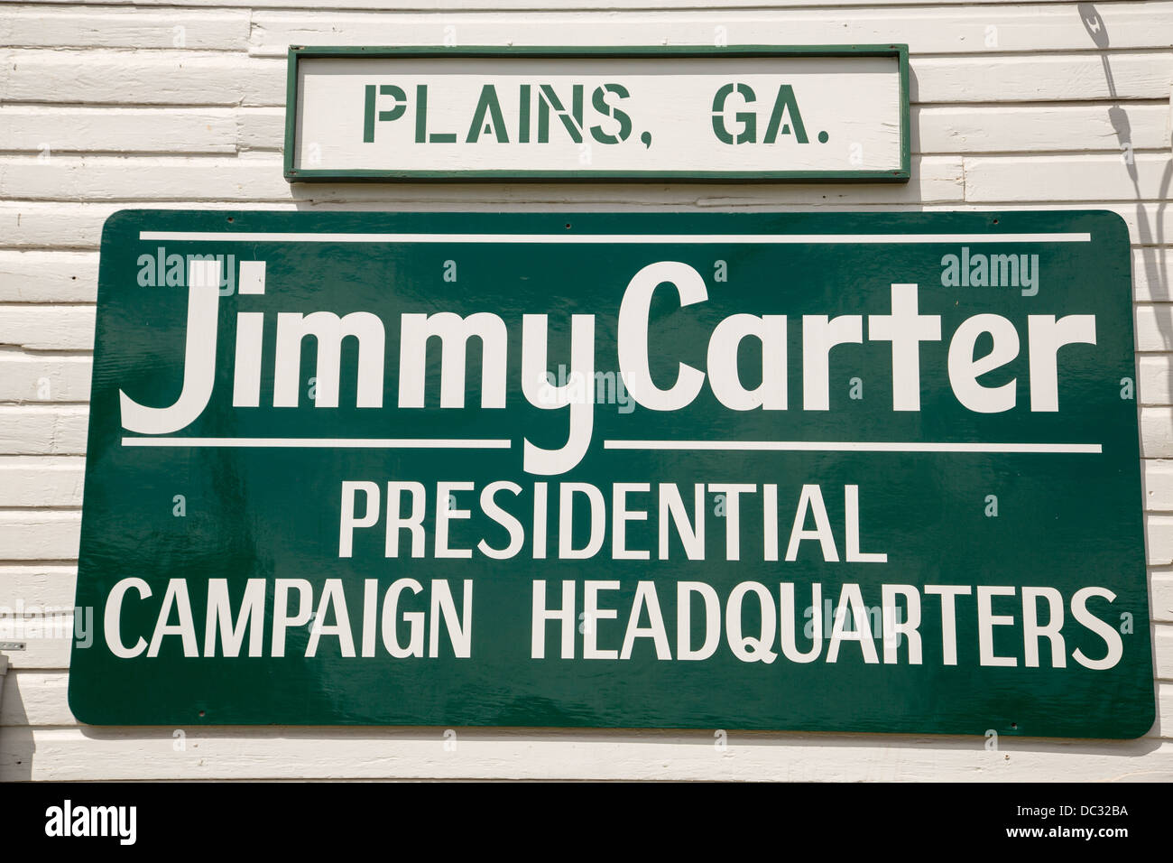Jimmy Carter Presidential Campaign Headquarters in the old Seaboard Railroad Depot May 6, 2013 in Plains, Georgia. Stock Photo