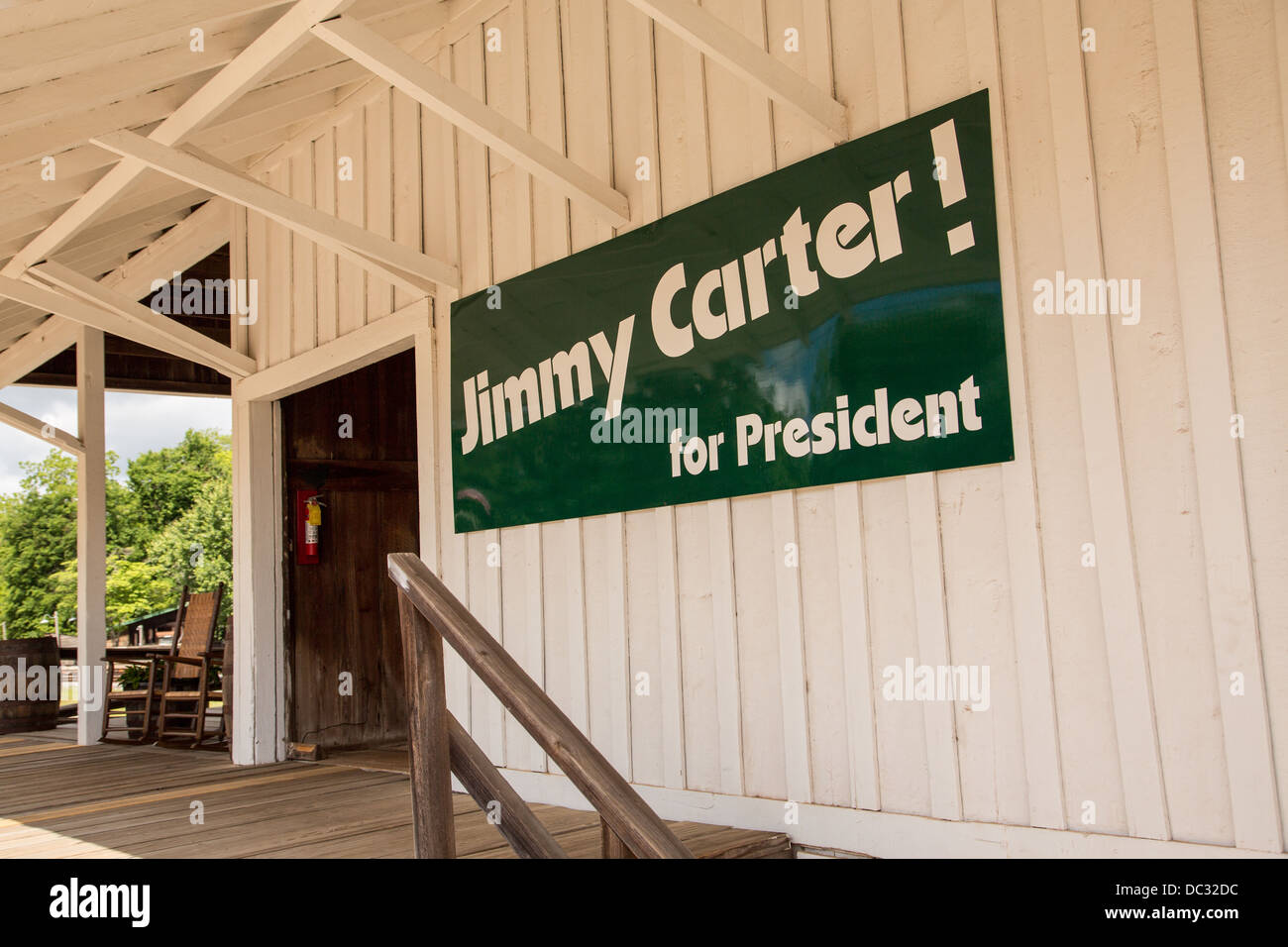 Jimmy Carter Presidential Campaign Headquarters in the old Seaboard Railroad Depot May 6, 2013 in Plains, Georgia. Stock Photo