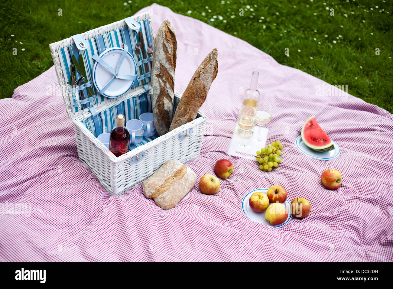 Picnic on the grass Stock Photo Alamy