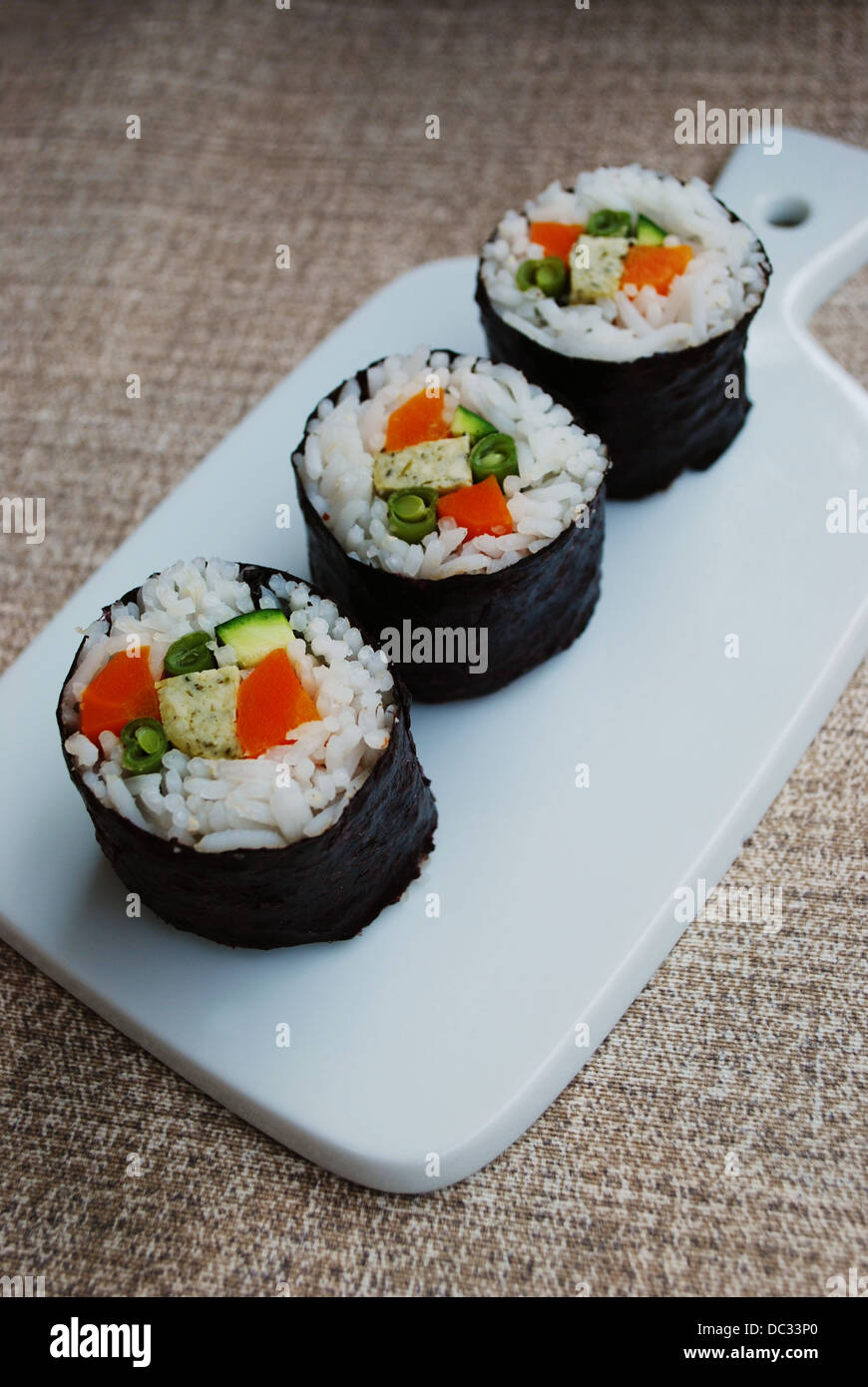 Japanese Rice Maki Sushi Roll Stuff with Tofu and Carrot Stock Image -  Image of gourmet, oriental: 99099549