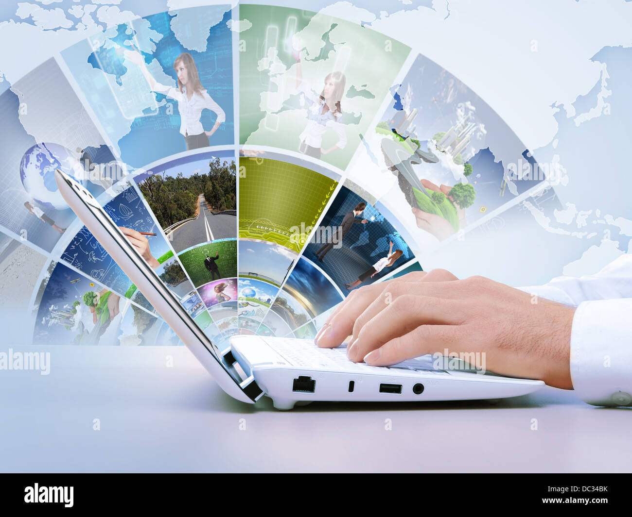 Computer keyboard and social media images Stock Photo Alamy