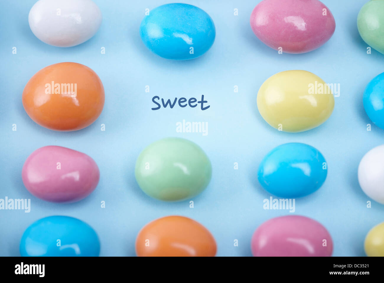 colourful candies with a word sweet Stock Photo - Alamy