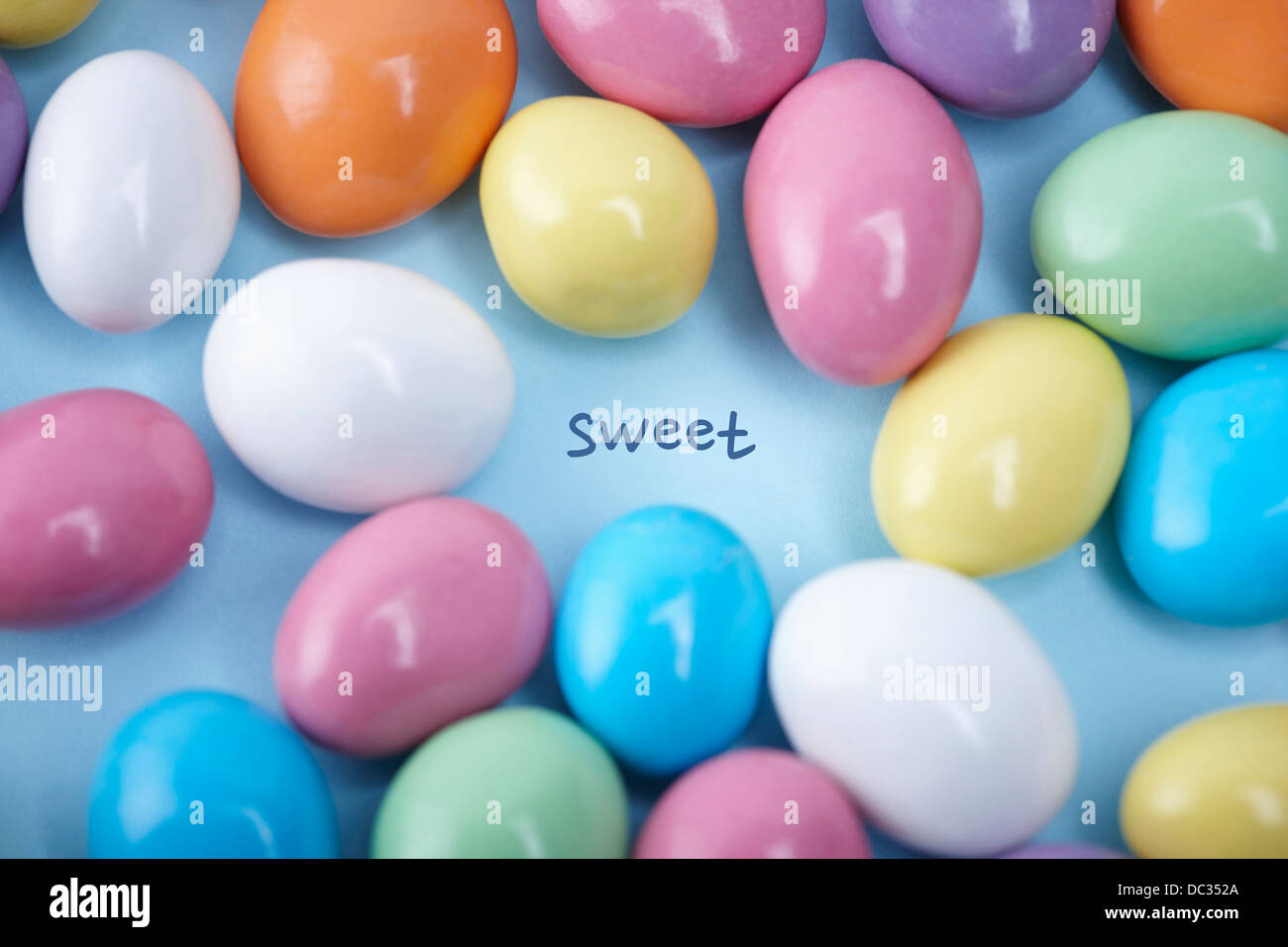 colourful candies with a word sweet Stock Photo - Alamy