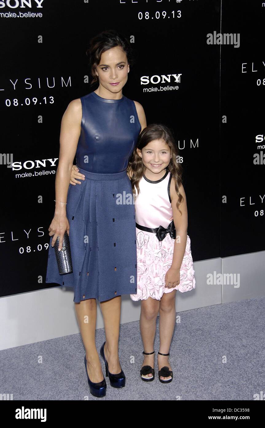 Los Angeles, CA. 7th Aug, 2013. Alice Braga, Emma Tremblay at arrivals for ELYSIUM Premiere, Regency Village Theatre in Westwood, Los Angeles, CA August 7, 2013. Credit:  Michael Germana/Everett Collection/Alamy Live News Stock Photo