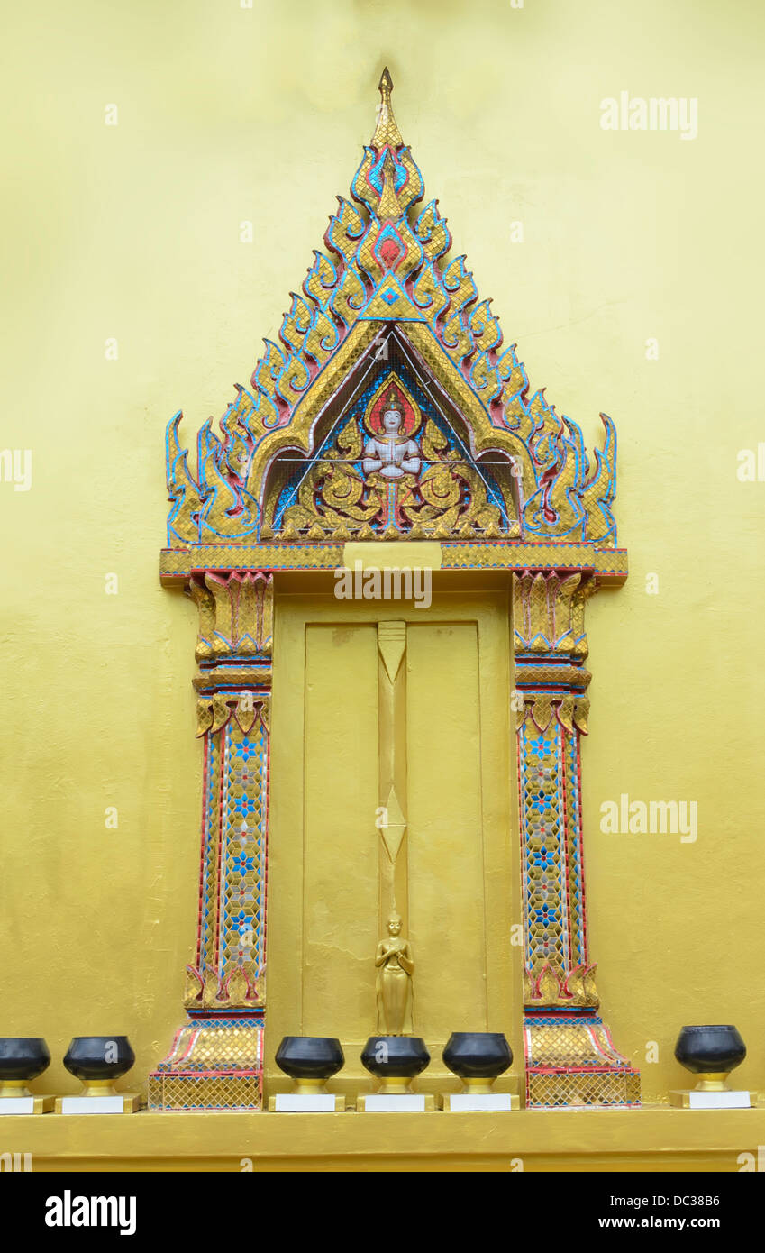 Big goden temple gate in thailand Stock Photo
