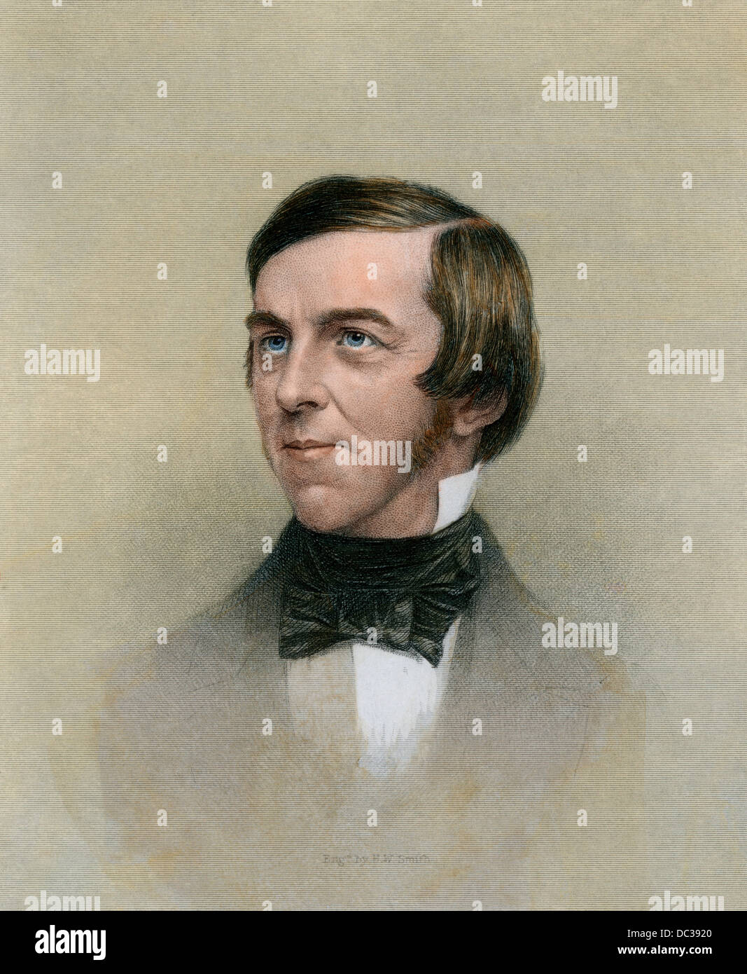American author Oliver Wendell Holmes, Senior. Hand-colored woodcut Stock Photo