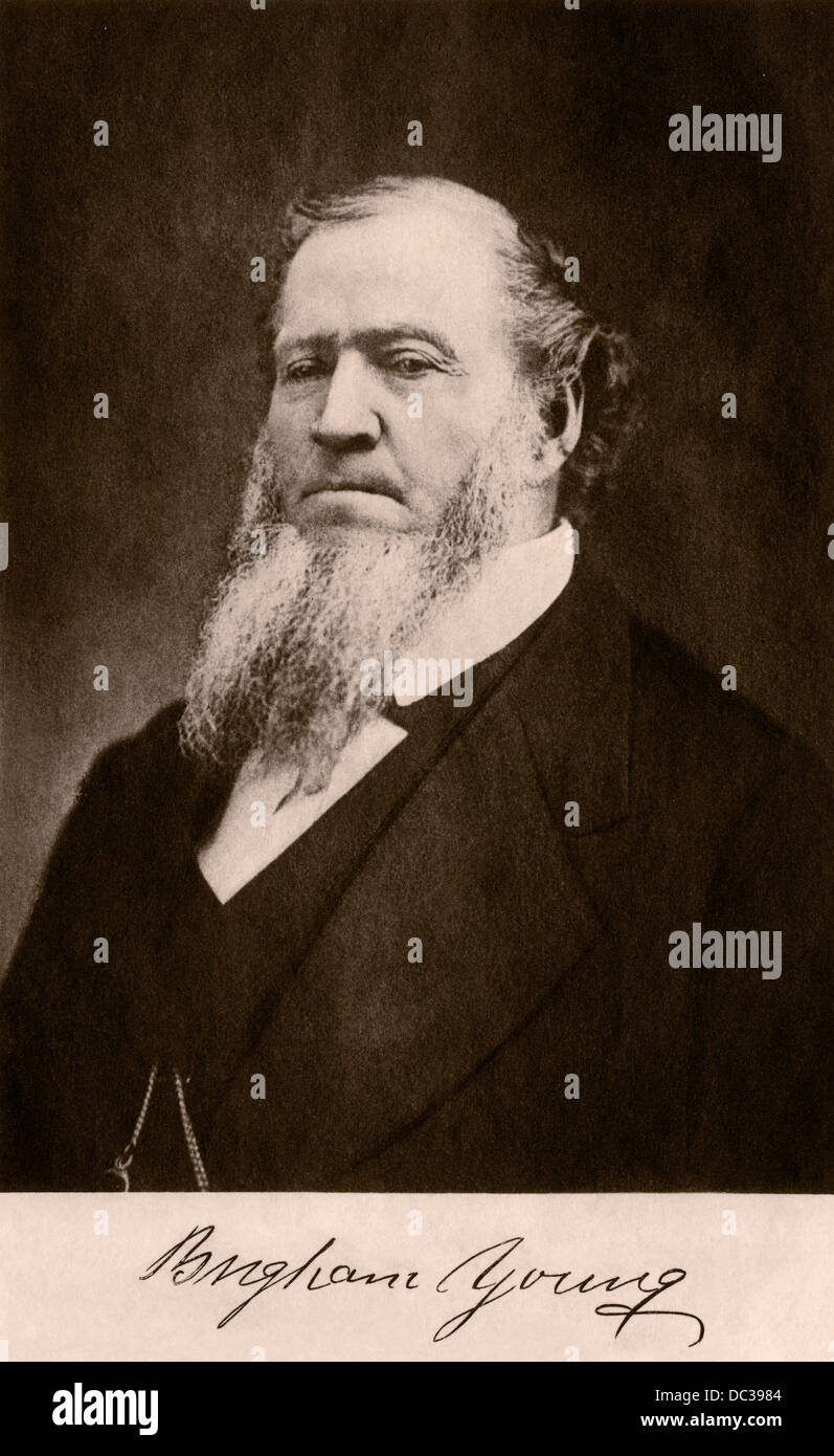 Brigham Young, leader of the Mormons and first governor of Utah Territory. Photograph Stock Photo