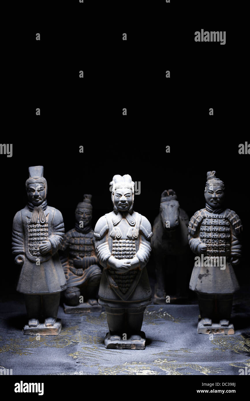 stone sculpture of Chinese historical figures Stock Photo