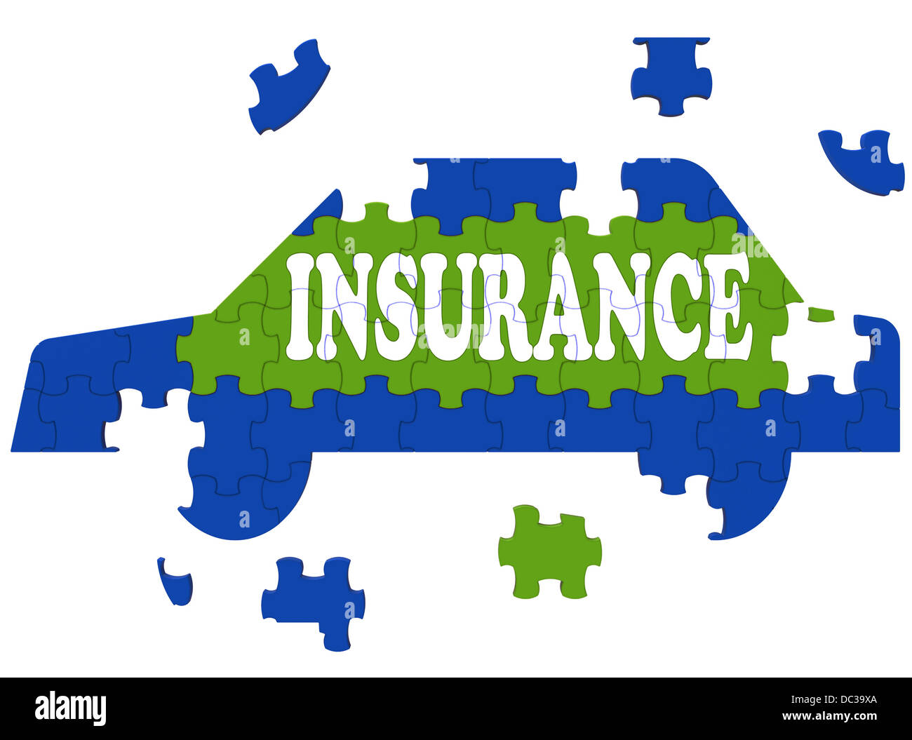 Car Insurance Shows Protection Against Accident Stock Photo