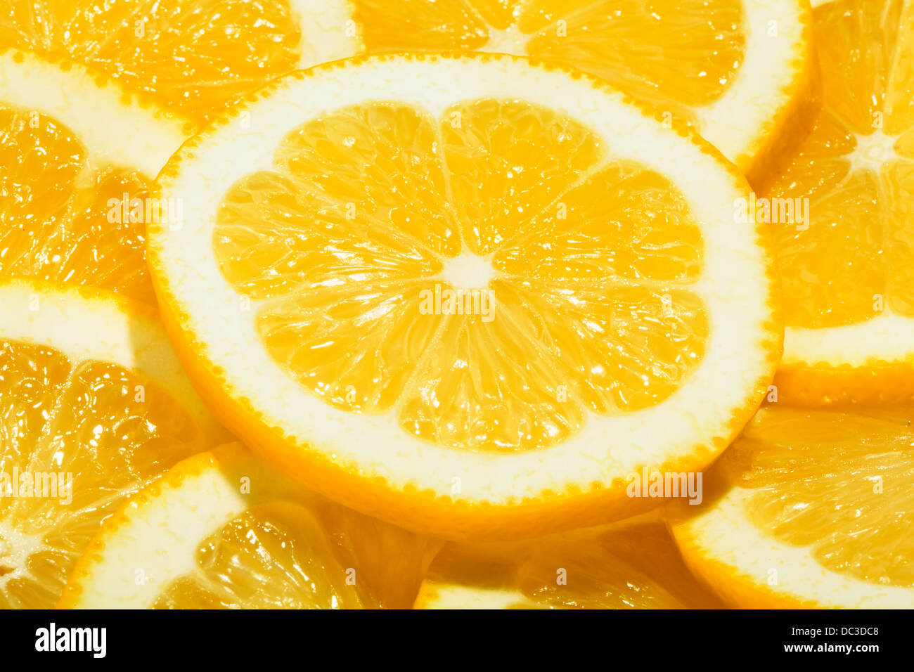 lemons slices macro closeup group Stock Photo