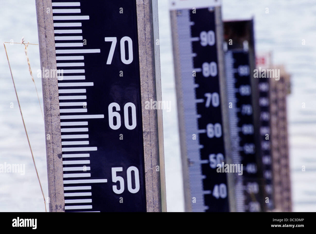 Reservoir. Water level indicators Stock Photo Alamy
