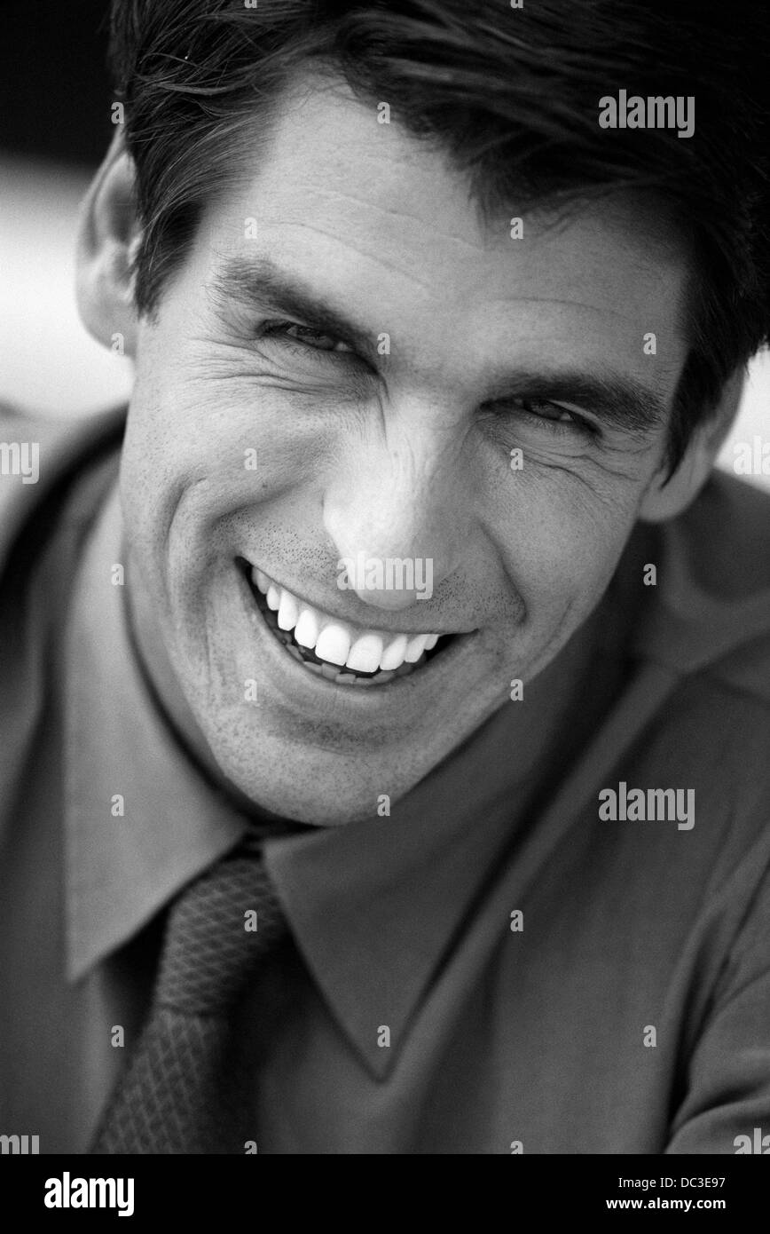 Middle aged man face close up Black and White Stock Photos & Images - Alamy