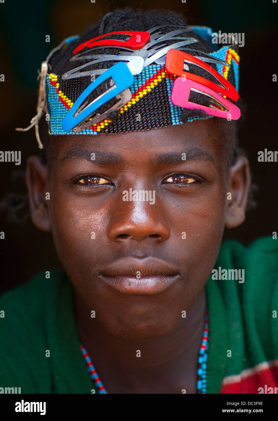 Bana Tribe Man, Key Afer, Omo Valley, Ethiopia Stock Photo