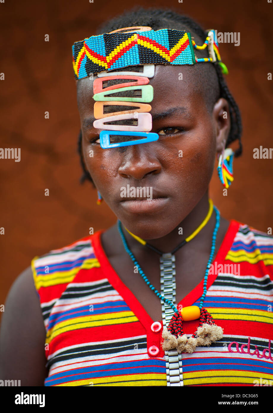 Bana Tribe Woman, Key Afer, Omo Valley, Ethiopia Stock Photo