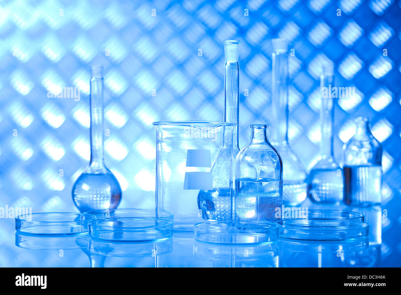 Chemistry science formula, Laboratory glassware Stock Photo Alamy