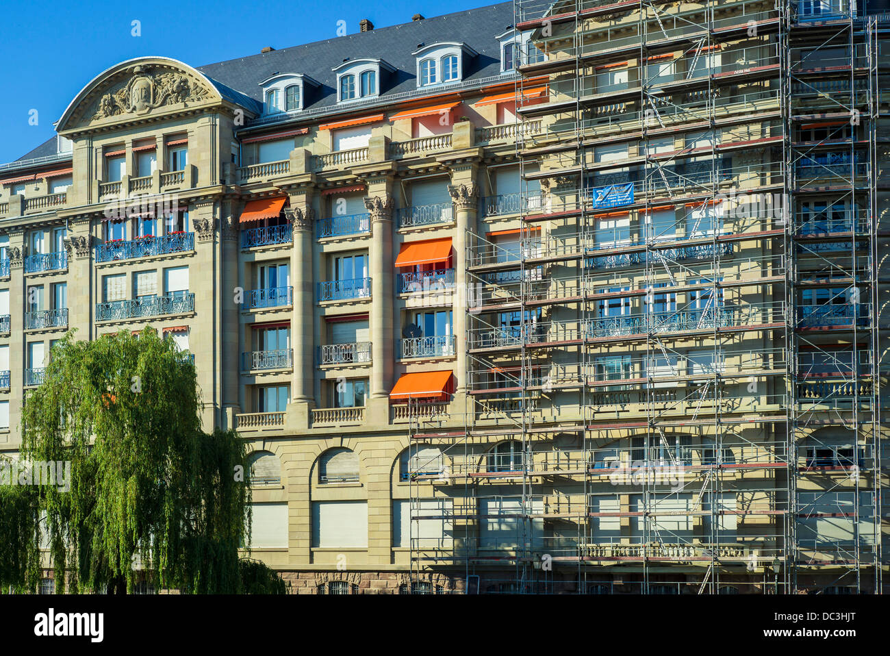 Esca condominium building with scaffolding Strasbourg Alsace France ...