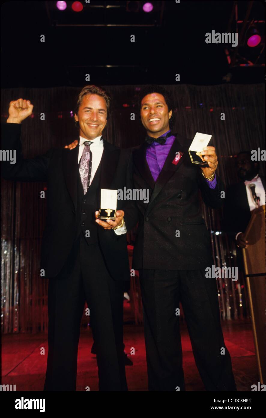 DON JOHNSON with Philip Michael Thomas.f1439.Supplied by Photos,  inc.(Credit Image: © Supplied By Globe Photos, Inc/Globe  Photos/ZUMAPRESS.com Stock Photo - Alamy