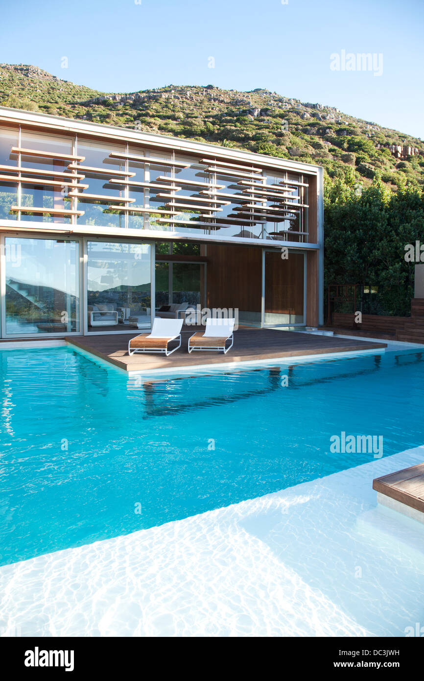 Modern house and swimming pool Stock Photo