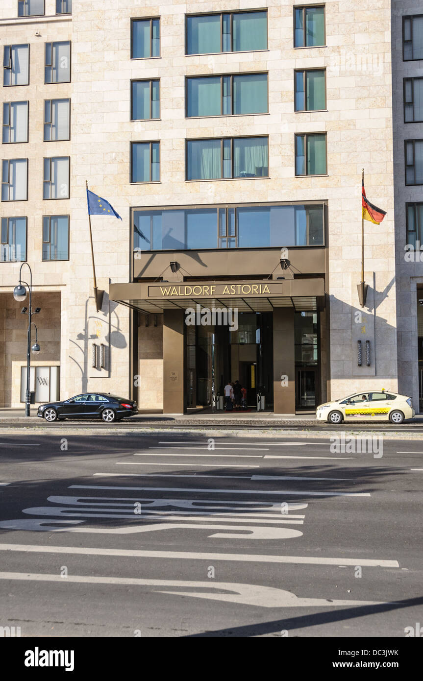 Entrance of the new Waldorf Astoria Hotel in Berlin Germany Stock Photo
