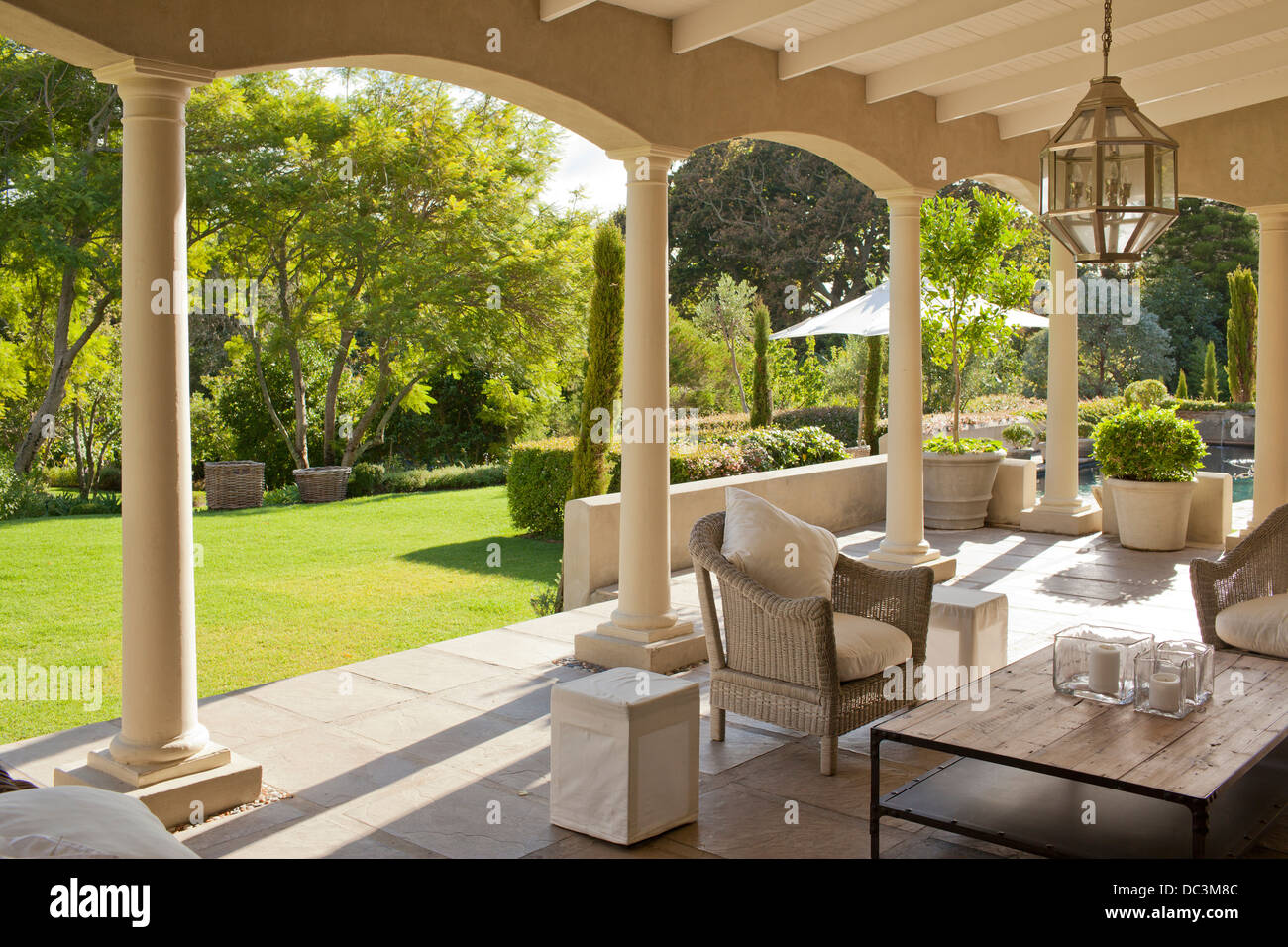 Luxury patio and garden Stock Photo