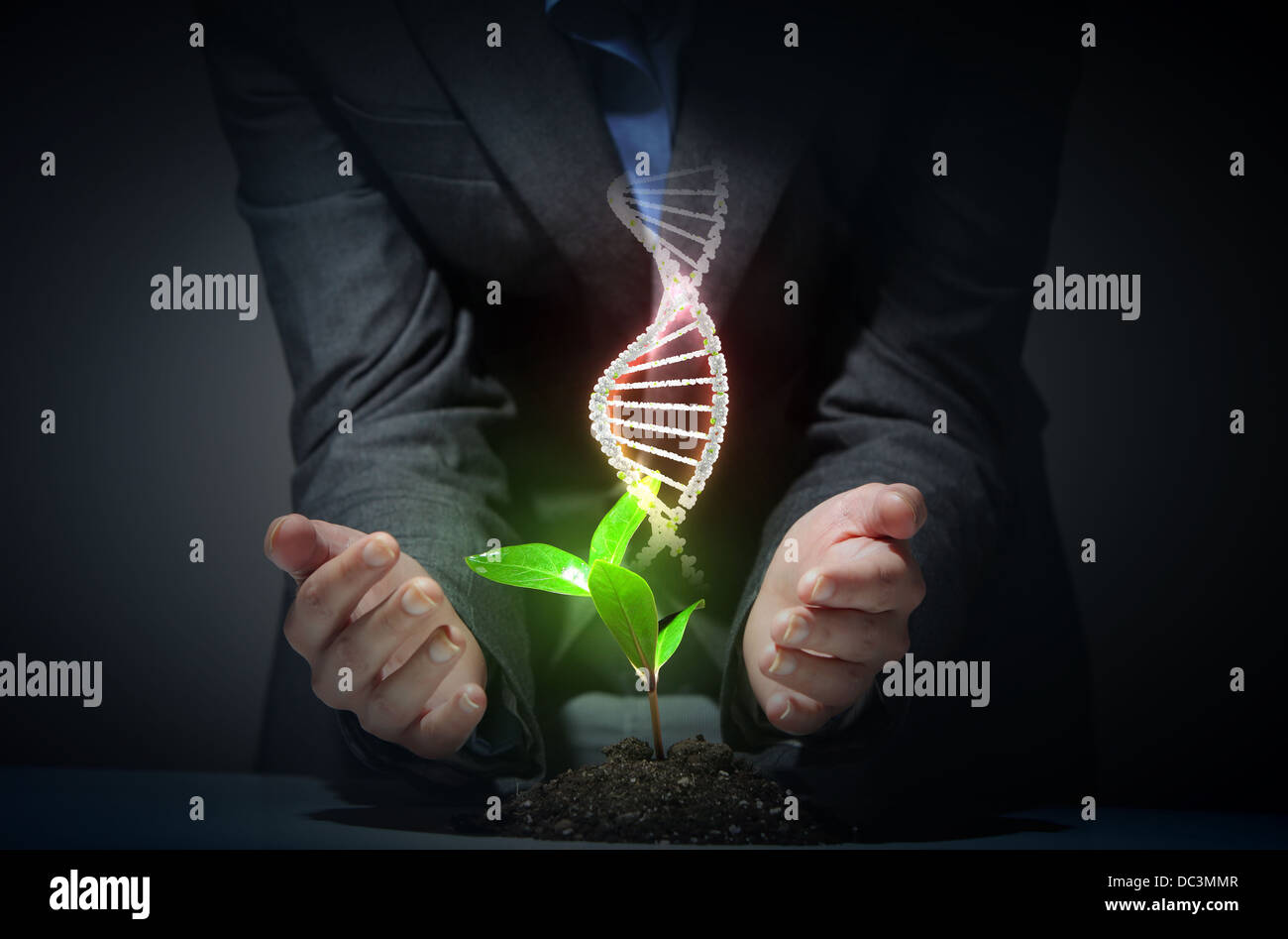 organic science theme with dna Stock Photo Alamy