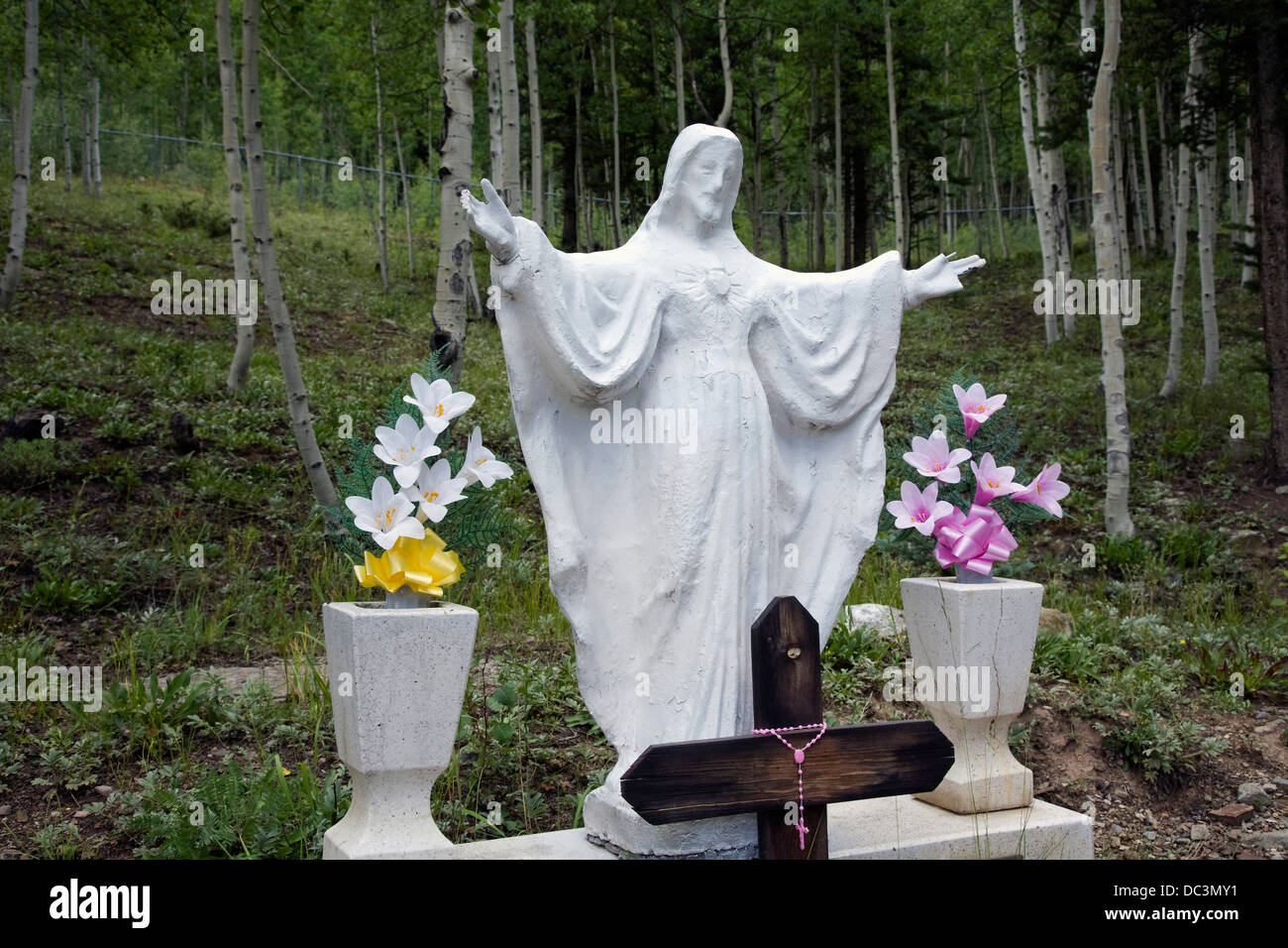 Statuette in the Hillside Cemetery in SIlverton, Colorado Stock Photo