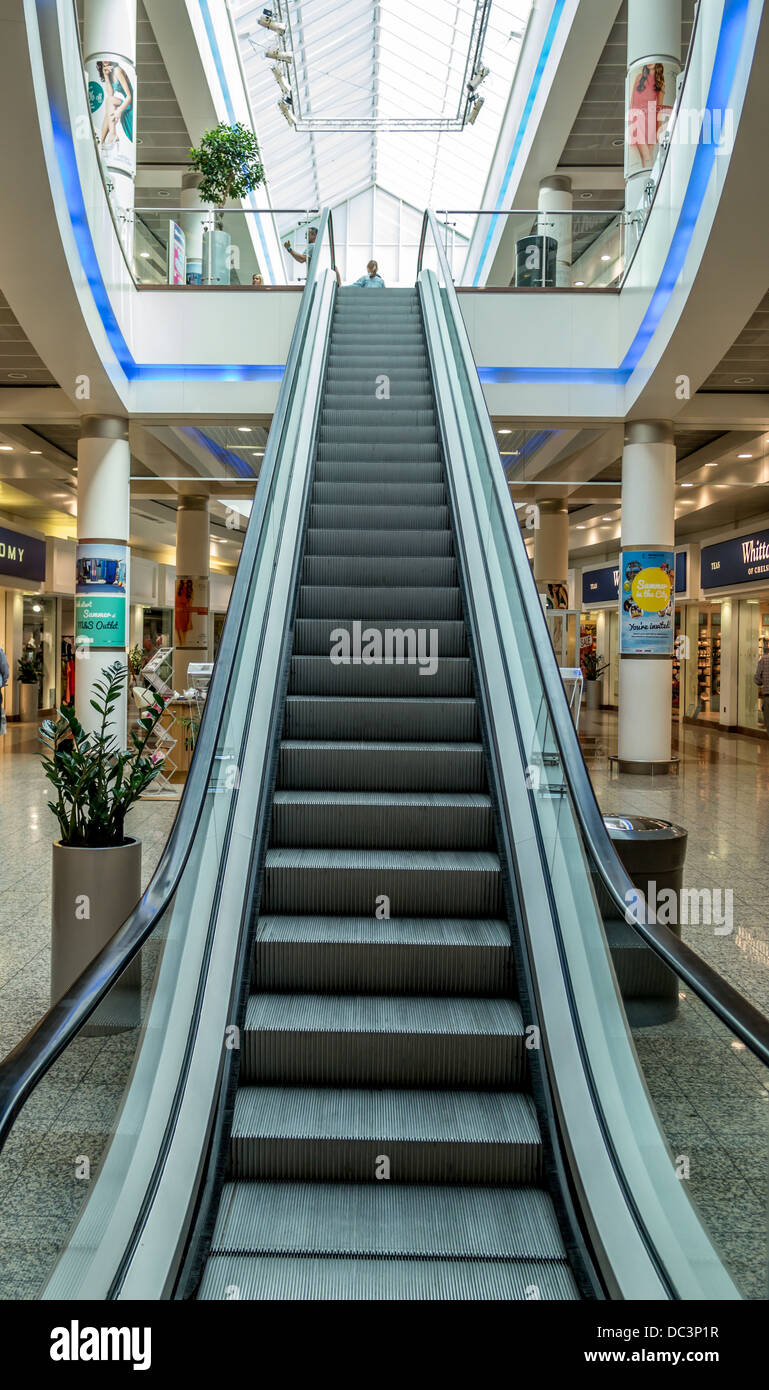 Escalator in shopping centre, Escalator in shopping center Stock Photo