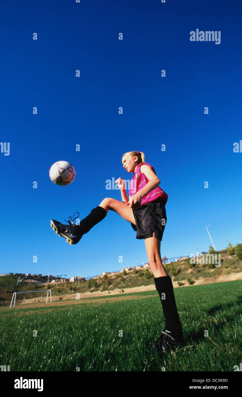 Teen girl soccer Stock Photo Alamy