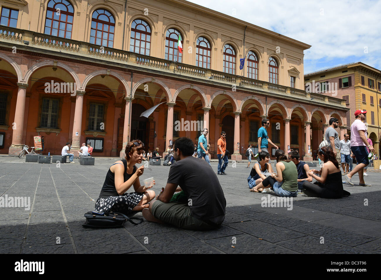 Bologna Italy university students area Stock Photo Alamy